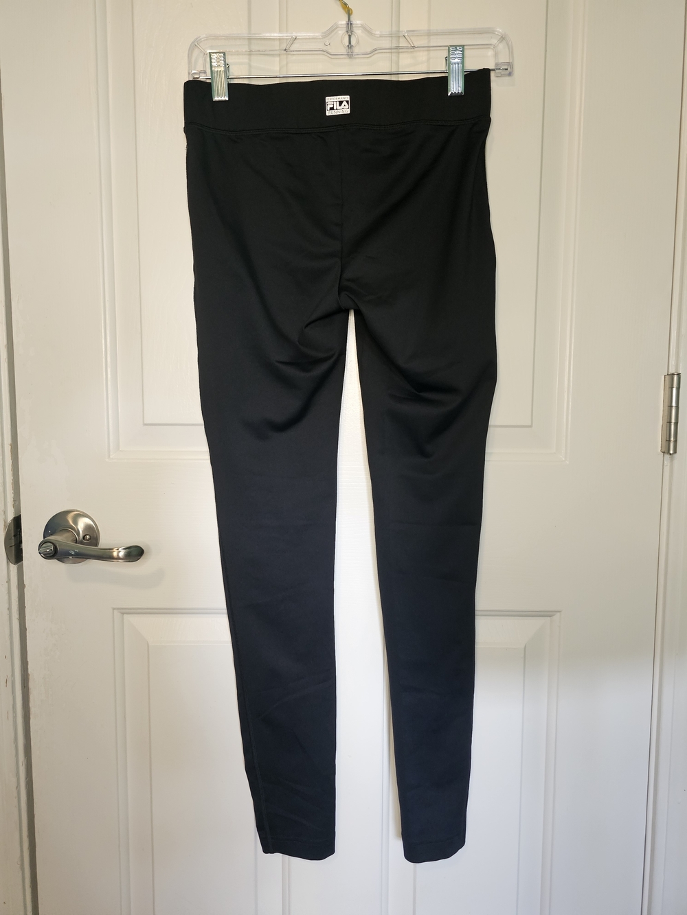 FILA Black Leggings with Gray Panels and Purple Mesh Accents Women's Sz S - Picture 7 of 10